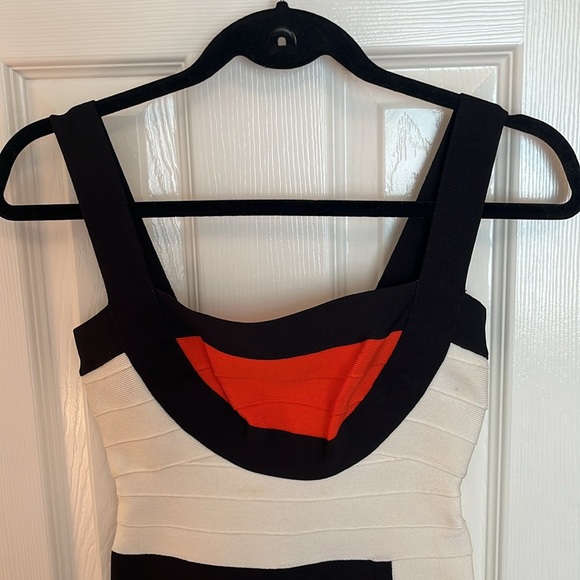Herve Leger Parker Colorblock Bandage Dress - Picture 3 of 10